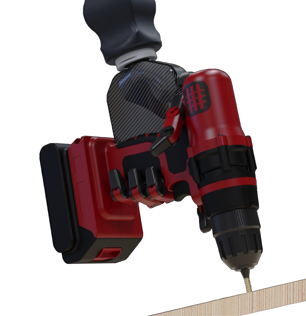 Custom end-effector and drill tooling render
